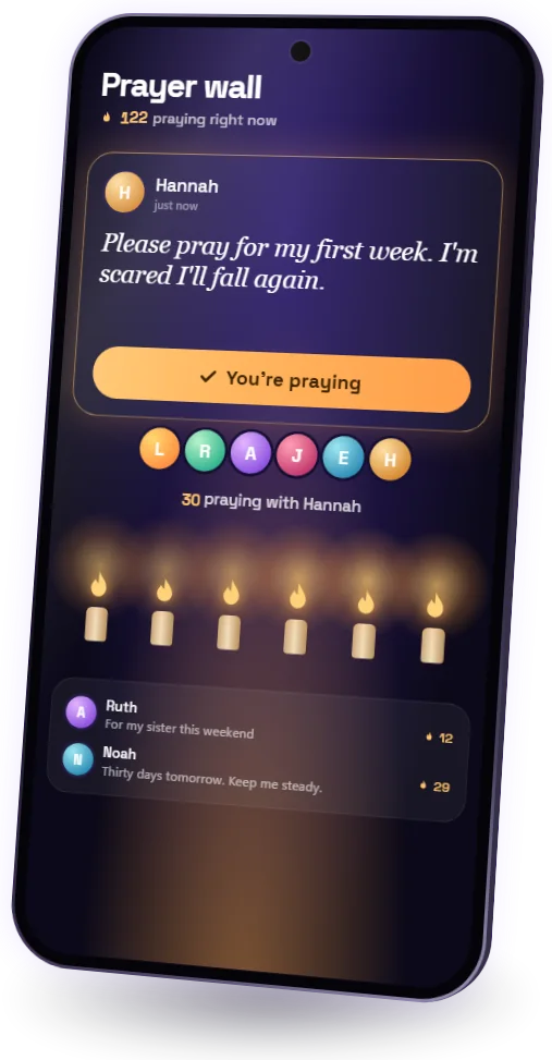 Prayer screen on a phone