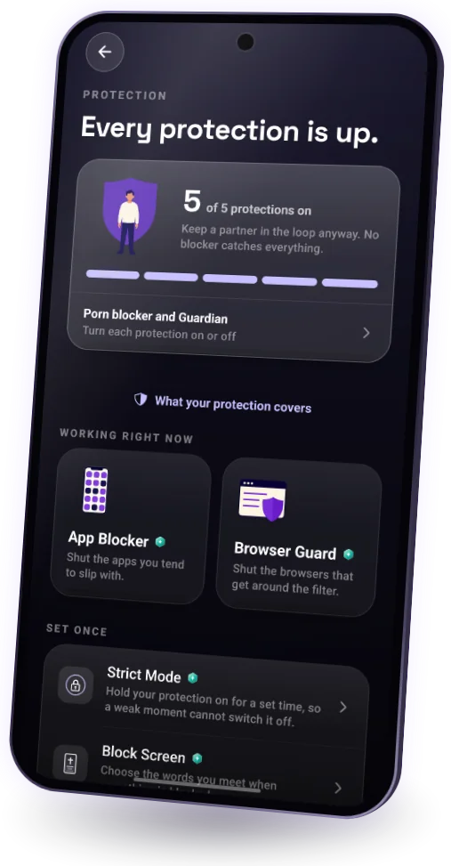 The protection screen with every protection turned on